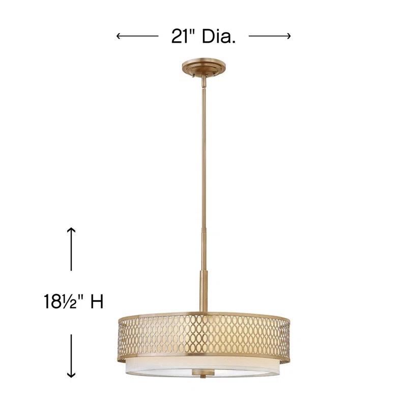 3-Light Unique / Statement Drum Chandelier