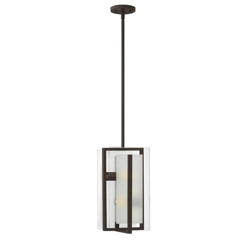 Elegant Latitude 2-Light Oil Rubbed Bronze Pendant with Clear Beveled Glass