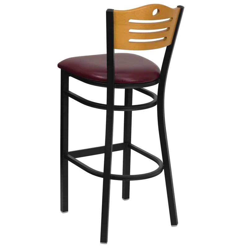Winston Porter Clairann Upholstered Counter Stool with Metal Frame