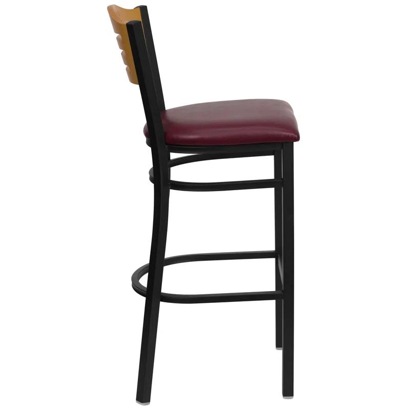 Winston Porter Clairann Upholstered Counter Stool with Metal Frame