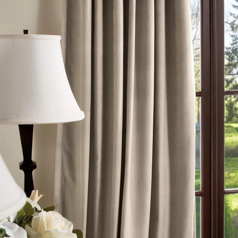 Martha Stewart Lucca Velvet Solid Max Blackout Rod Pocket Curtain Panel Pair (Set of 2) (Set of 2)