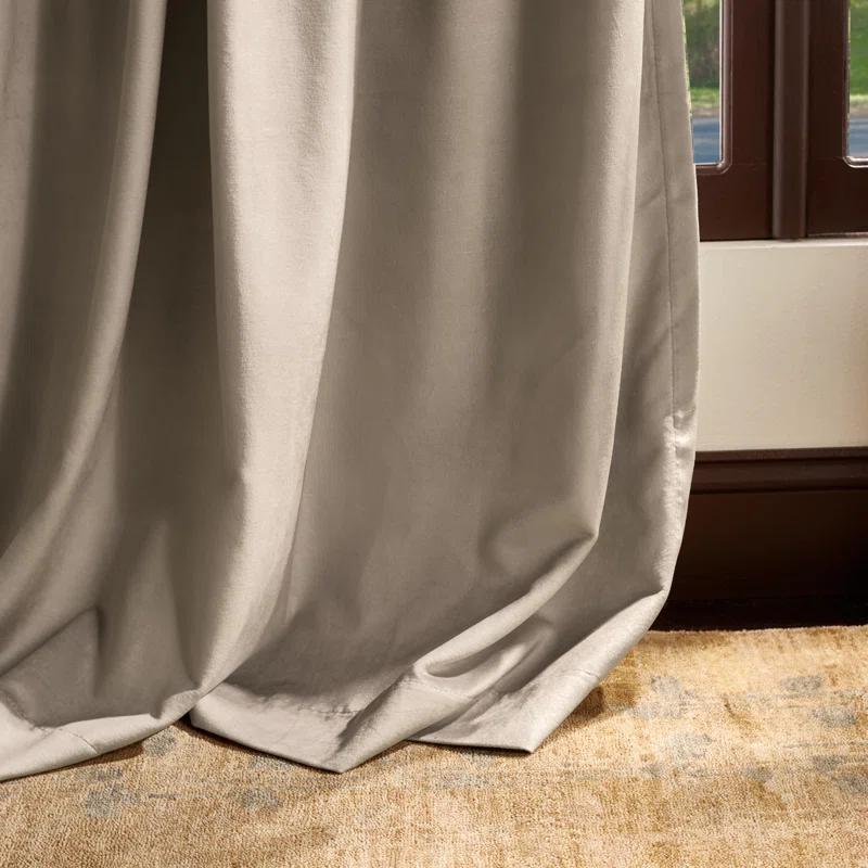 Martha Stewart Lucca Velvet Solid Max Blackout Rod Pocket Curtain Panel Pair (Set of 2) (Set of 2)
