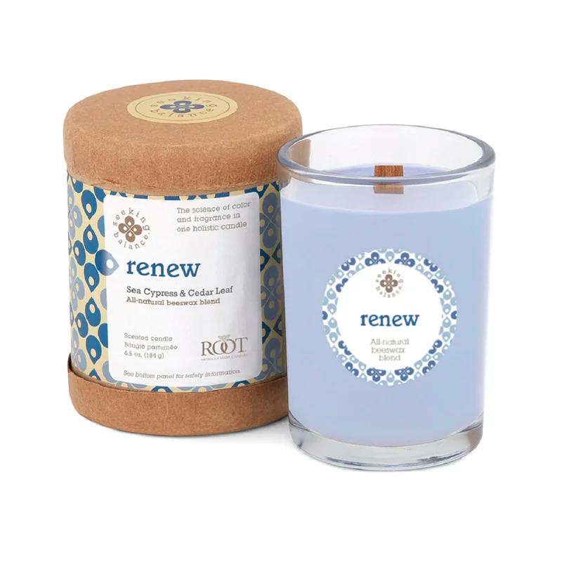 Renew Seaside Cypress & Cedarleaf Beeswax Scented Jar Candle, 6.5 oz