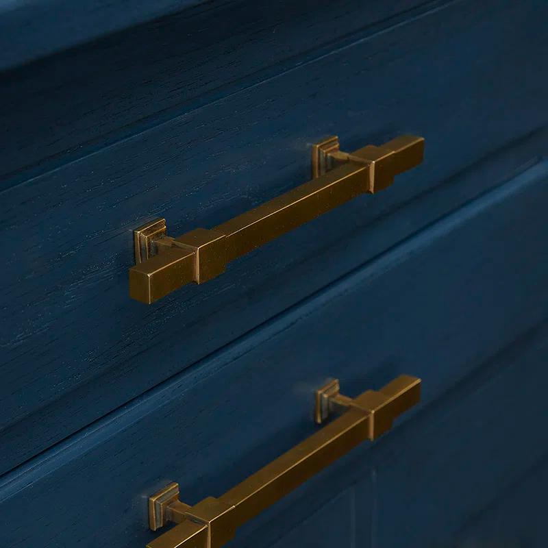 Vashon Vintage Oak 73" Plinth Base 4-Door Sideboard with Adjustable Shelves