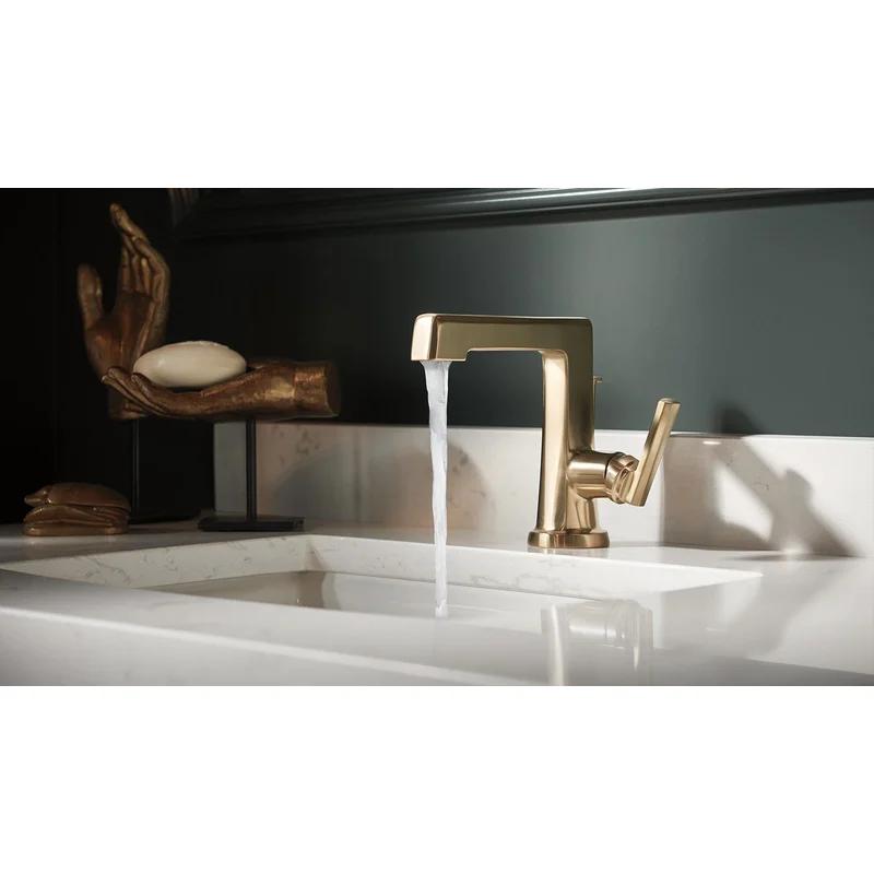 Levoir Luxe Gold Single-Handle Angular Spout Bathroom Faucet