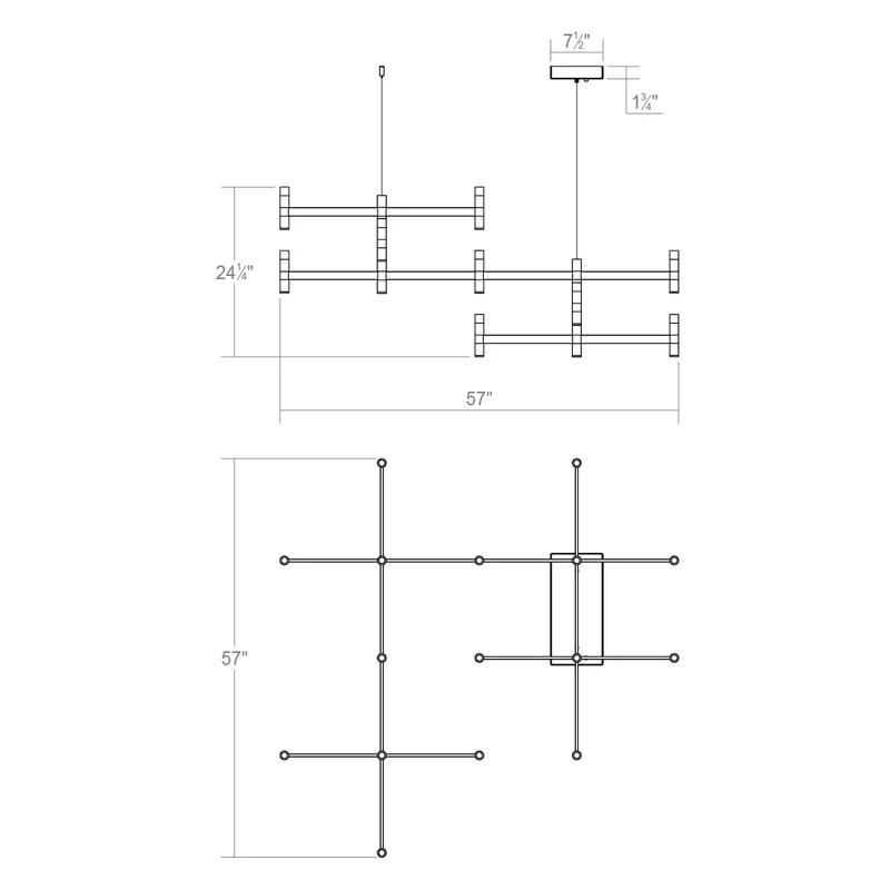 Systema Contemporary 28-Light LED Drum Pendant in Bright Satin Aluminum