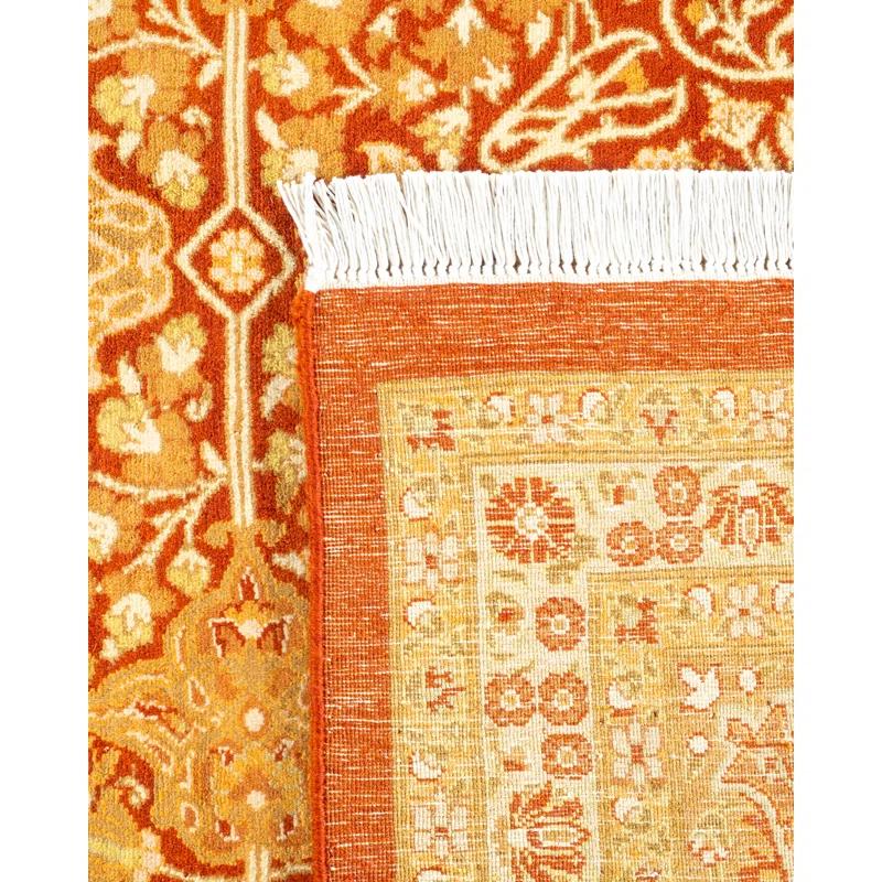 Elegant Ivory Oriental Wool Rug Hand-Knotted 8' x 10'