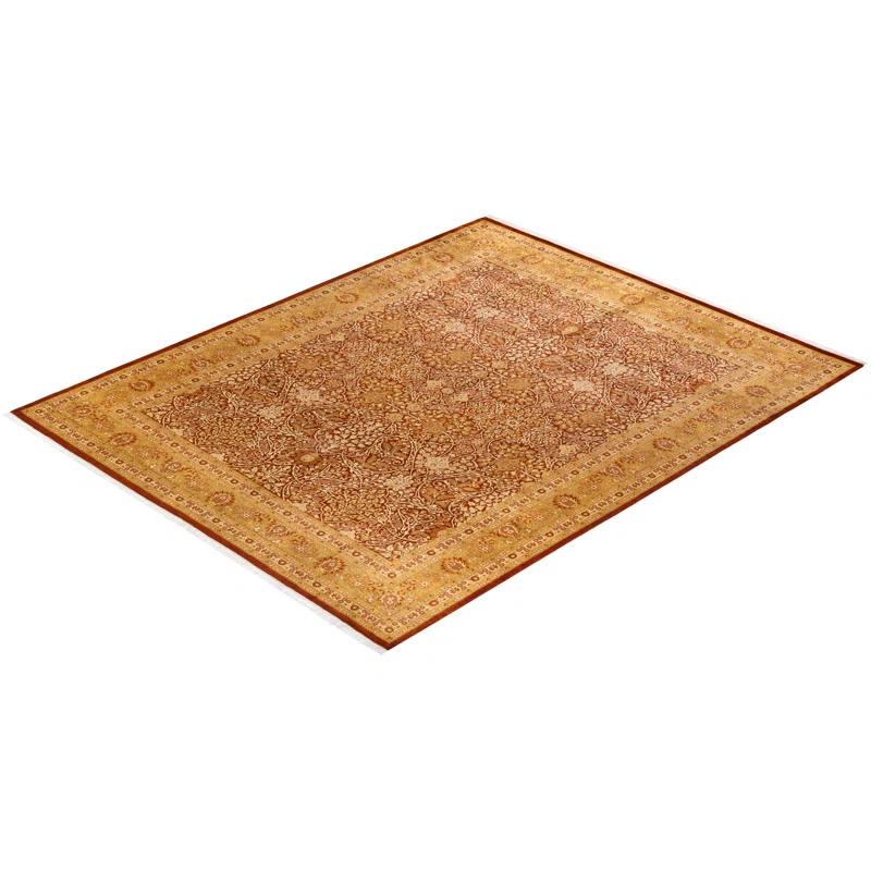 Elegant Ivory Oriental Wool Rug Hand-Knotted 8' x 10'