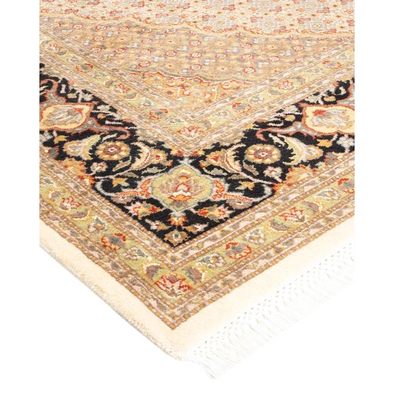 Hand-Knotted Ivory Wool Oriental 8' x 10' Area Rug