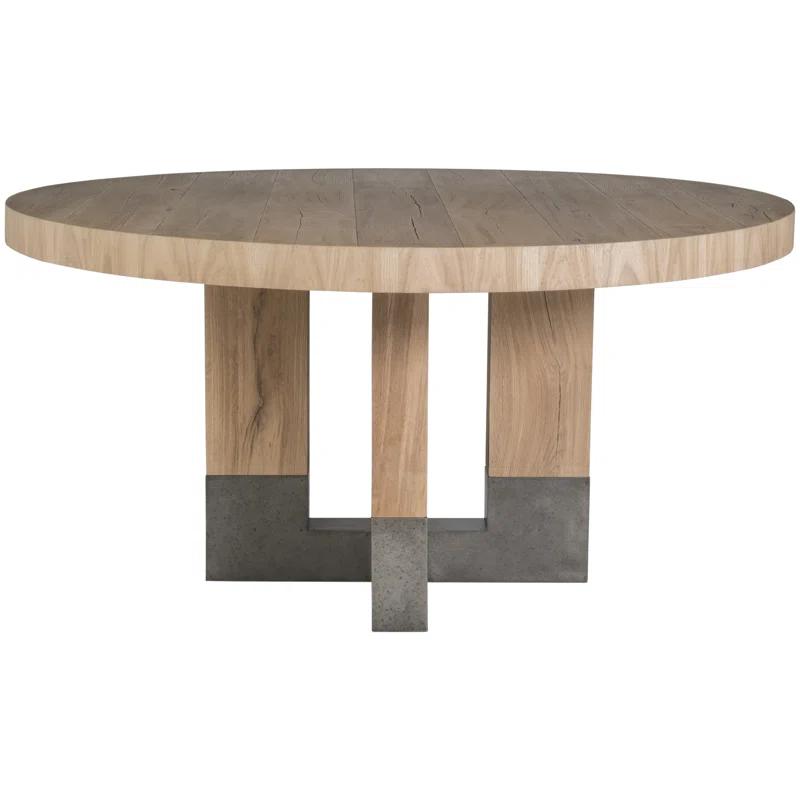 Contemporary Verite 60" Gray-Brown Round Wood Dining Table