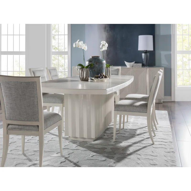 Cerused White Grey Extendable Rectangular Dining Table in Mahogany