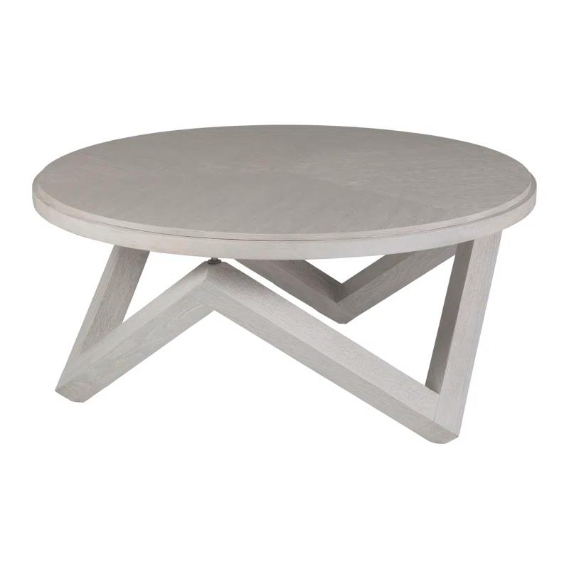Contemporary Misty Grey Oak 42" Round Cocktail Table