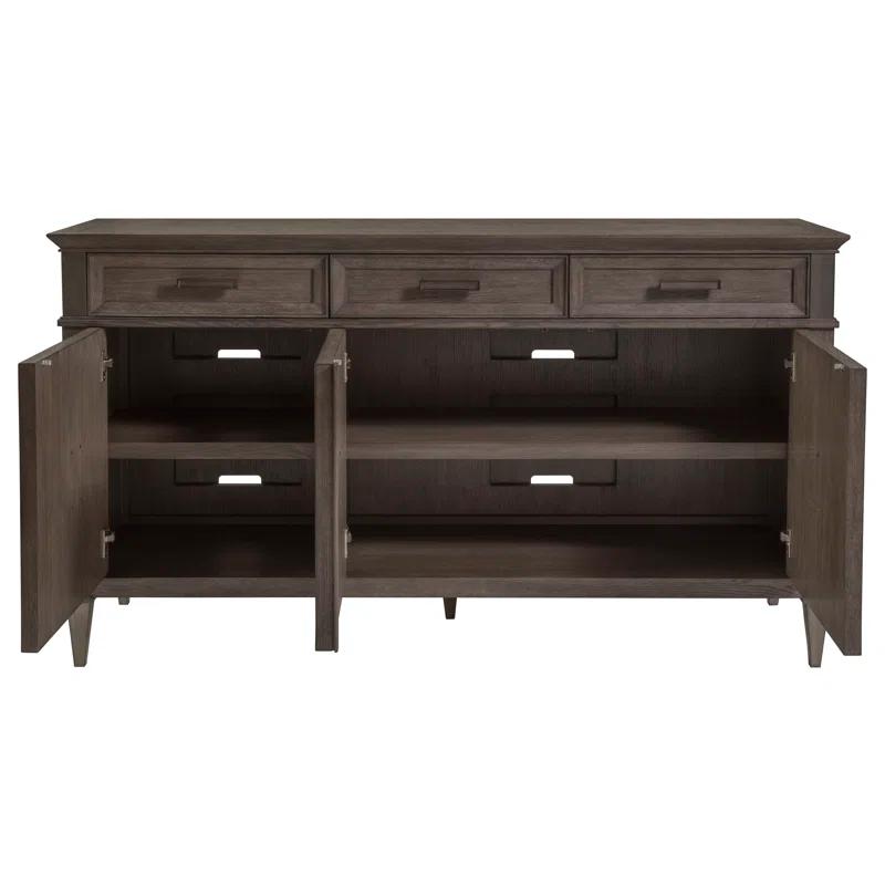 Belvedere Falcon Brown 65.5" Buffet with Brushed Nickel Accents