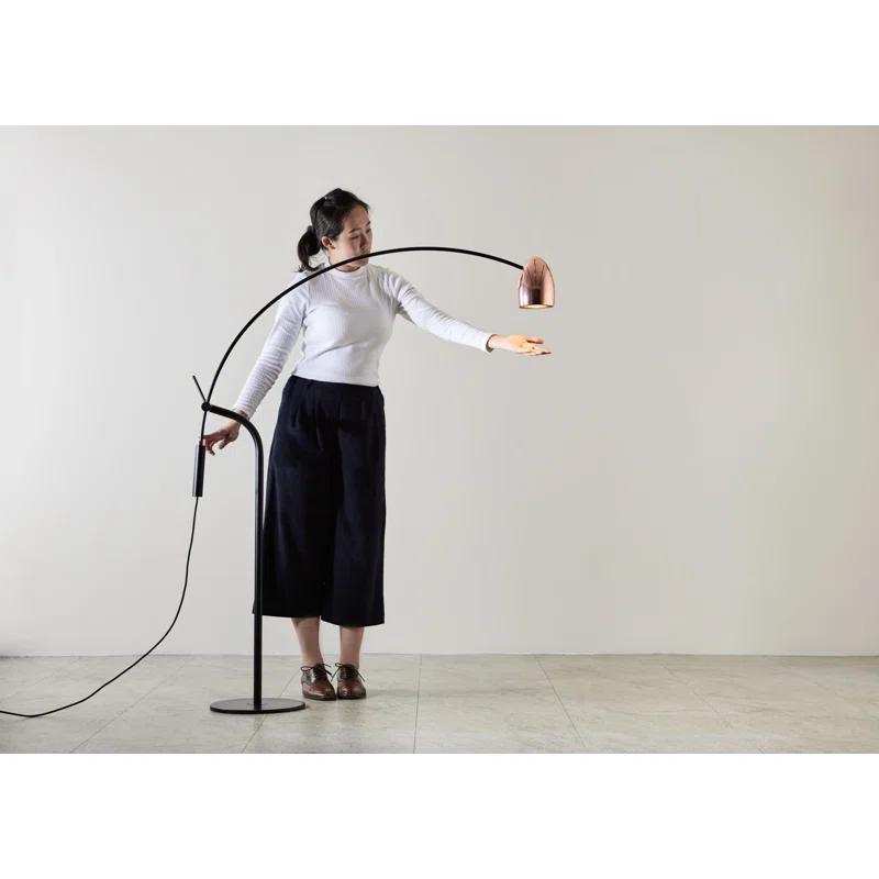 Hercules 84.2'' Matt Black Arched Floor Lamp