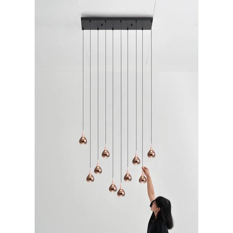 Paopao Copper Cluster Pendant with Dimmable LED Glass Spheres