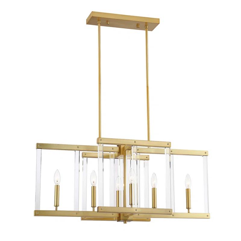 Regent 34" Polished Brass Crystal Candle Chandelier