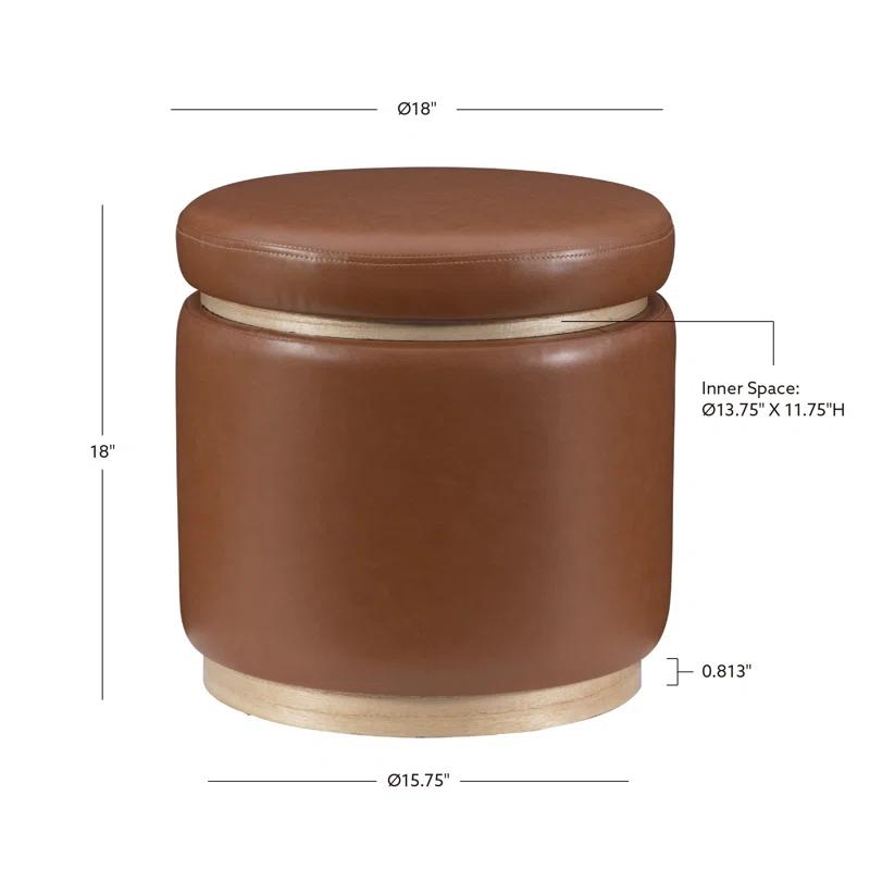 Wade Logan® Addilynne Faux Leather Ottoman