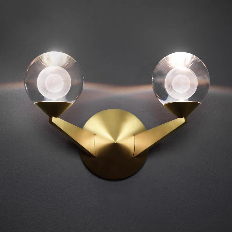 Double Bubble Aluminum LED Armed Sconce