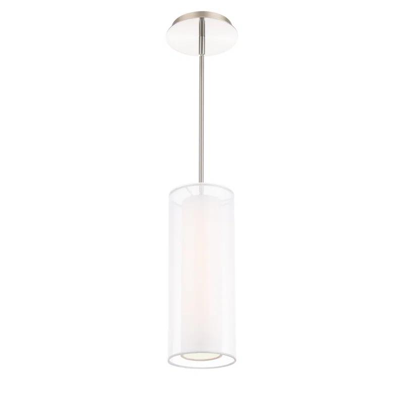 Mini Metropolis Brushed Nickel LED Pendant with Clear Glass