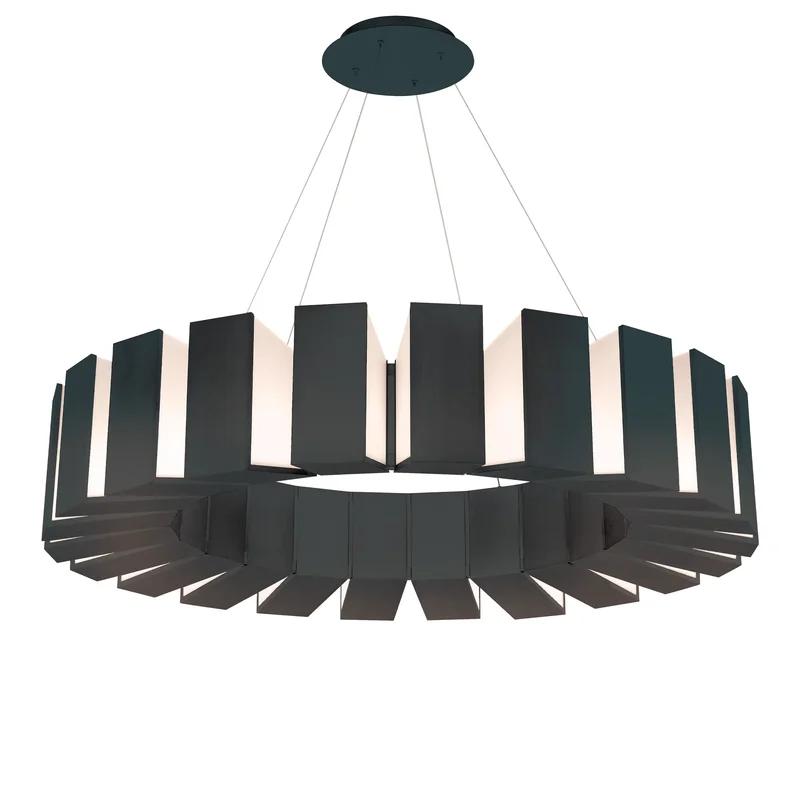 Eclipse 22-Light Black Crystal LED Drum Chandelier