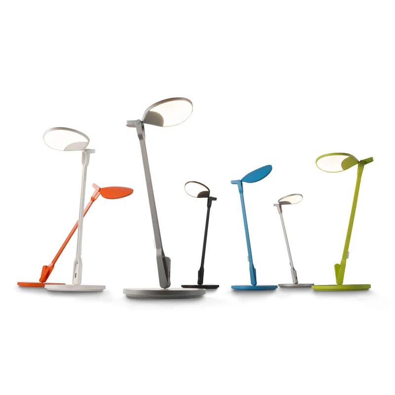 Sleek Silver LED Clip-On Desk Lamp with Touch Control and USB