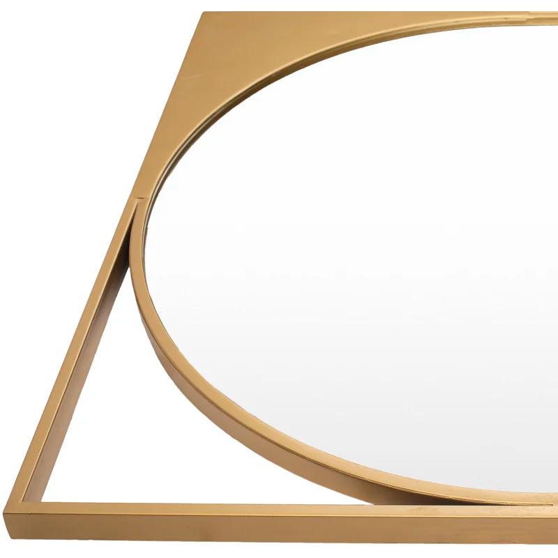 Bauhaus Full Length Rectangular Wood & Gold Mirror 26" x 36"