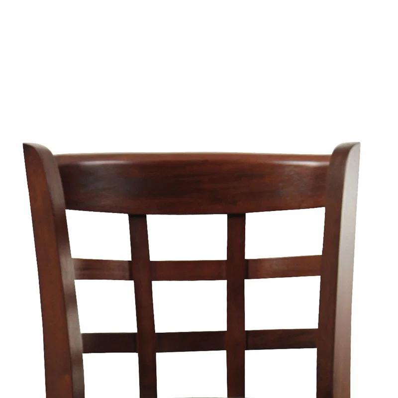 Espresso Swivel Solid Wood Counter Stool with Faux Leather Seat