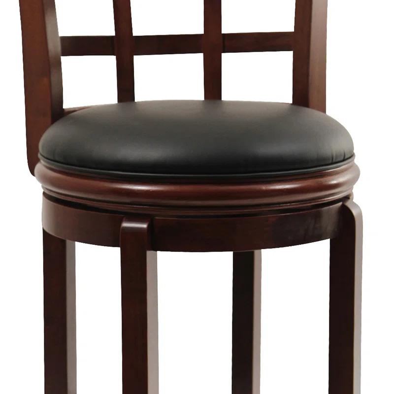 Benjara Swivel Solid Wood Counter Stool