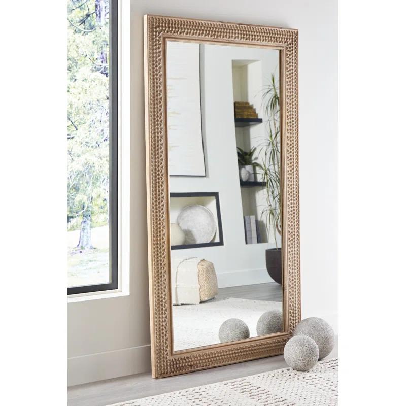 Balintmore 78" x 42" Dark Brown Wood Full Length Mirror