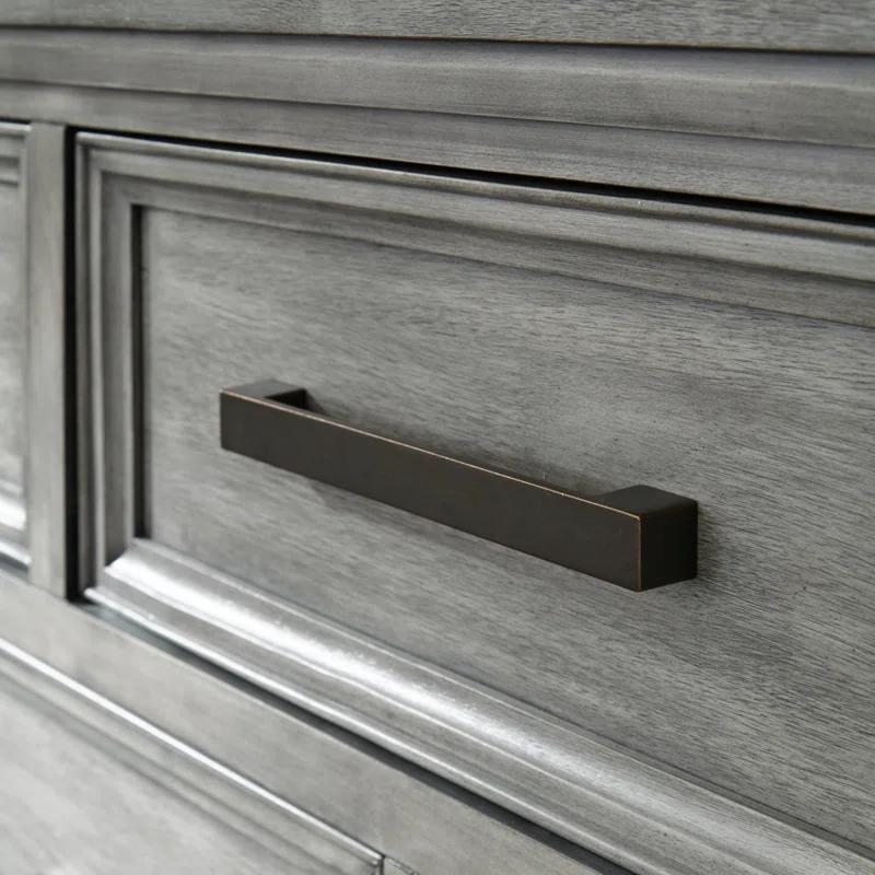 Russelyn Transitional 7-Drawer Double Dresser in Weathered Gray