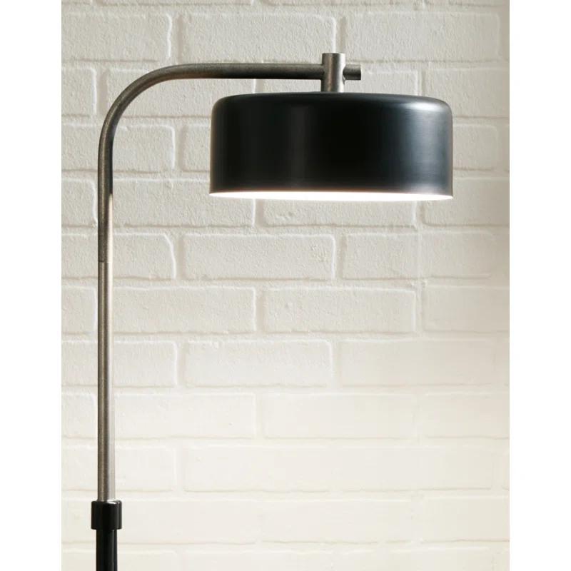 Eliridge Black Marble Base Floor Lamp with Silver Accents