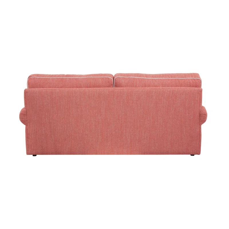 Coral Springs 90'' Brown Linen Queen Sleeper Sofa with Oak Legs