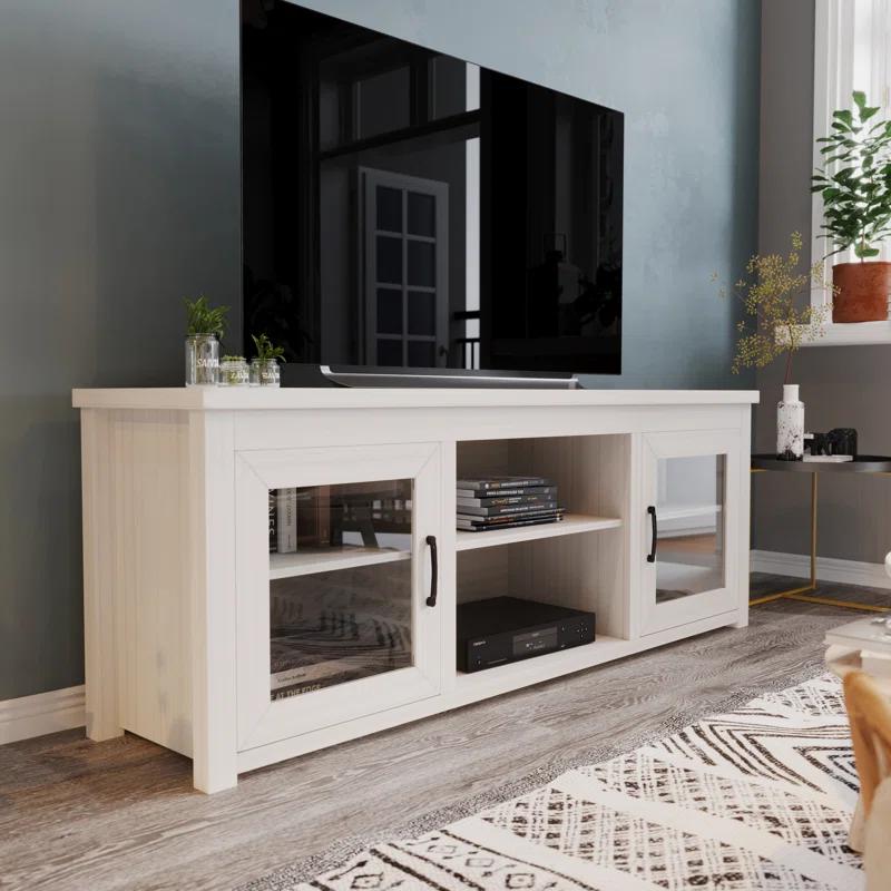 Flash Furniture Hatteras Classic TV Stand for up to 80" TVs with Glass Fronted Doors