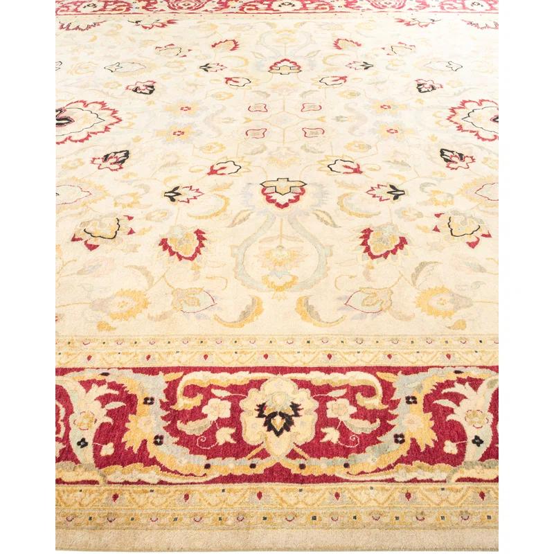 Solo Rugs Classic One-of-a-Kind Hand-Knotted New Age 10'3" x 14'1" Wool Area Rug in Ivory/Beige/Burgundy & Reviews | Perigold