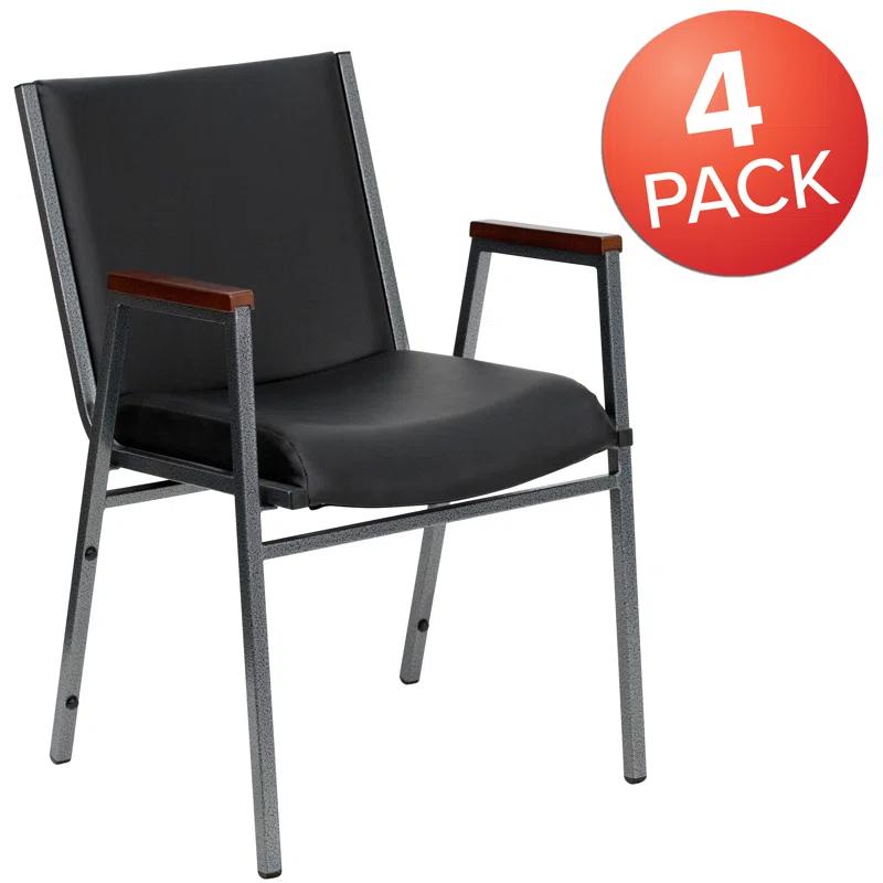 Flash Furniture Aliya Heavy Duty Stack Chair with Arms (Set of 4)