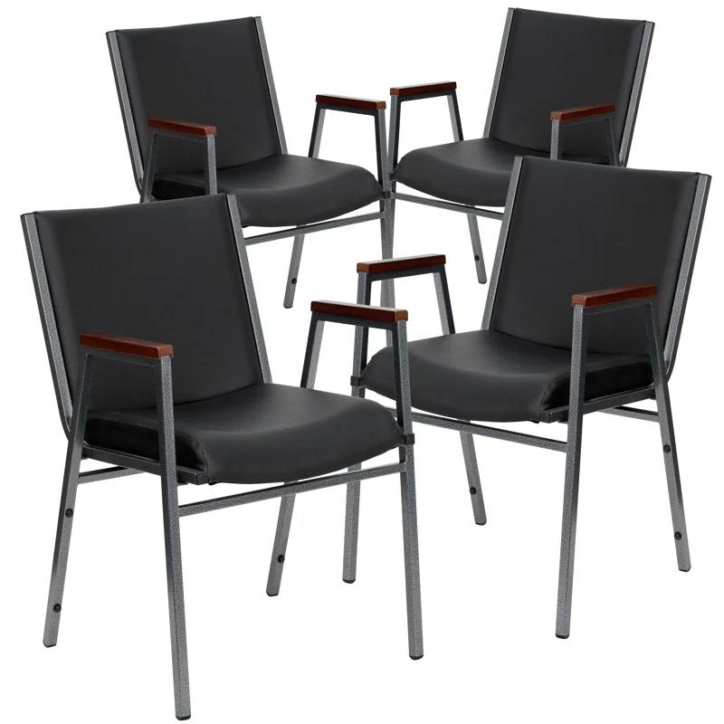 Flash Furniture Aliya Heavy Duty Stack Chair with Arms (Set of 4)