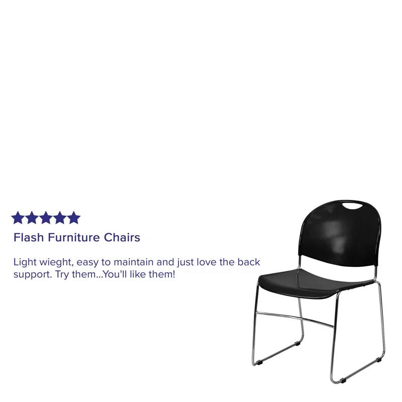 Flash Furniture Gaea 880 lb. Capacity Ultra-Compact Stack Chair with Metal Frame (Set of 5)