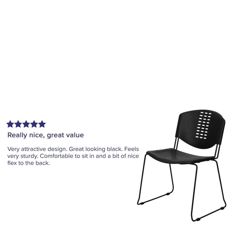 Luz 400 lb. Capacity Plastic Stack Chair - Frame and Textured Seat (Set of 5)