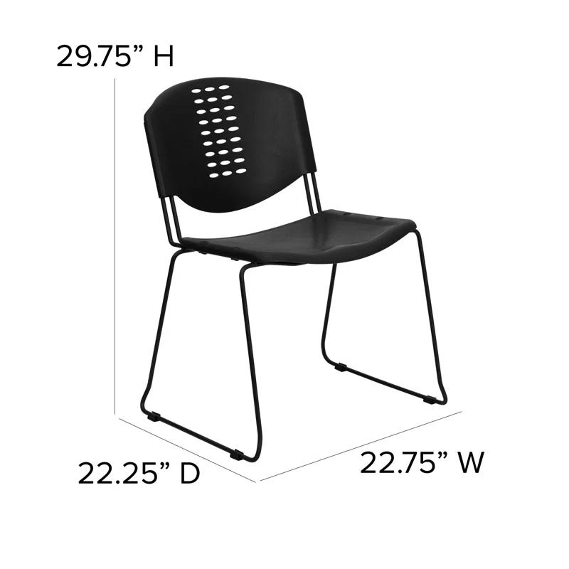 Luz 400 lb. Capacity Plastic Stack Chair - Frame and Textured Seat (Set of 5)