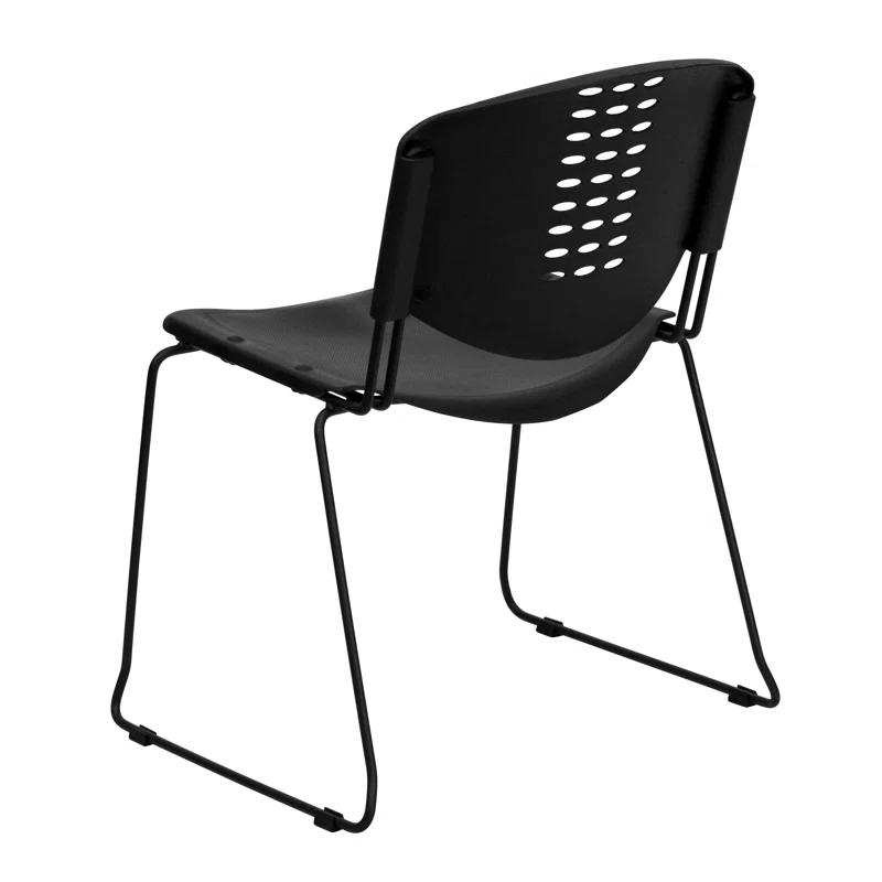 Luz 400 lb. Capacity Plastic Stack Chair - Frame and Textured Seat (Set of 5)