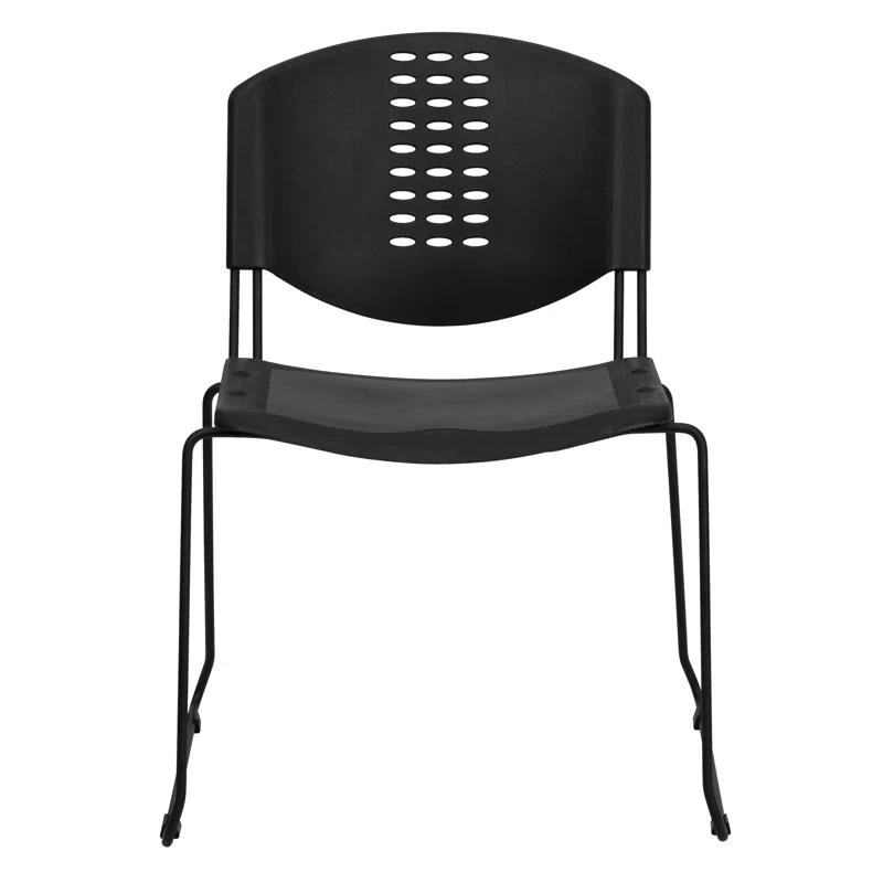 Luz 400 lb. Capacity Plastic Stack Chair - Frame and Textured Seat (Set of 5)