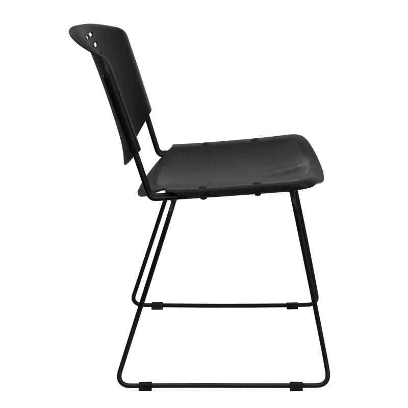 Luz 400 lb. Capacity Plastic Stack Chair - Frame and Textured Seat (Set of 5)