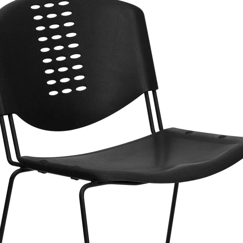 Luz 400 lb. Capacity Plastic Stack Chair - Frame and Textured Seat (Set of 5)
