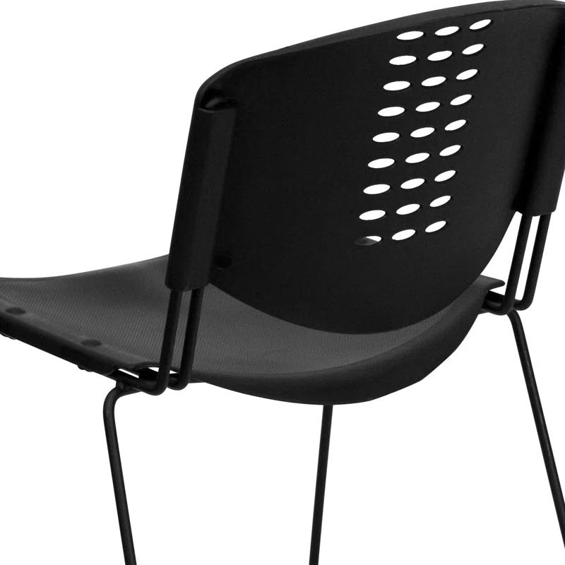 Luz 400 lb. Capacity Plastic Stack Chair - Frame and Textured Seat (Set of 5)
