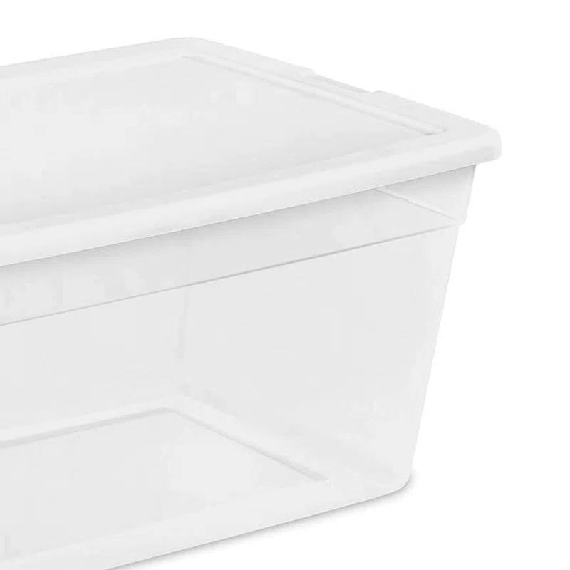 Sterilite Sterilite Storage Box, Stackable Bin with Lid, Plastic Container to Organize Shoes and Crafts on Closet Shelves