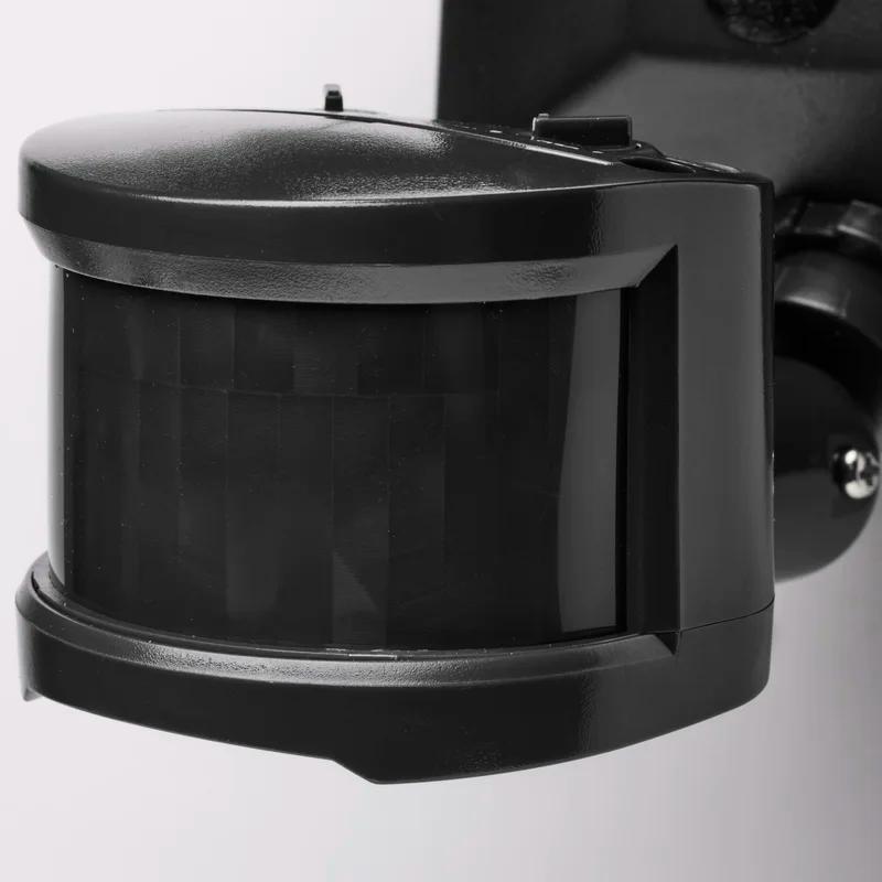 Adjustable Dual-Head LED Security Light in Black with Motion Sensor