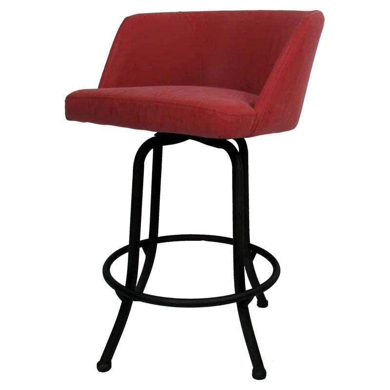 Joey Swivel Spectator Height 34'' Black & Beige Bar Stool