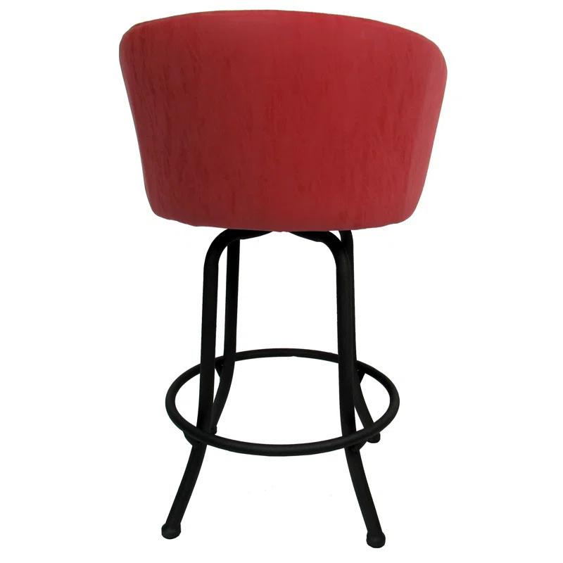 Joey Swivel Spectator Height 34'' Black & Beige Bar Stool