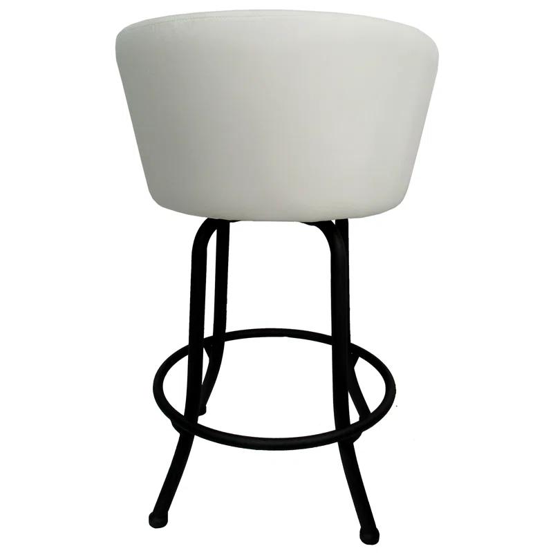 Joey Swivel Spectator Height 34'' Black & Beige Bar Stool