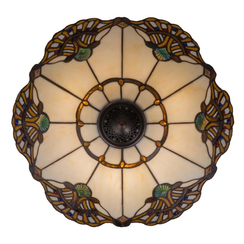 Tiffany Style 20" Bronze Glass Pendant Light